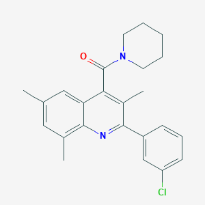 molecular formula C24H25ClN2O B338149 2-(3-Chlorophenyl)-3,6,8-trimethyl-4-(1-piperidinylcarbonyl)quinoline 