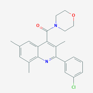 molecular formula C23H23ClN2O2 B338150 2-(3-Chlorophenyl)-3,6,8-trimethyl-4-(4-morpholinylcarbonyl)quinoline 