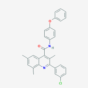 molecular formula C31H25ClN2O2 B338151 2-(3-chlorophenyl)-3,6,8-trimethyl-N-(4-phenoxyphenyl)quinoline-4-carboxamide 