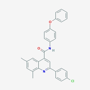 molecular formula C30H23ClN2O2 B338153 2-(4-chlorophenyl)-6,8-dimethyl-N-(4-phenoxyphenyl)-4-quinolinecarboxamide 