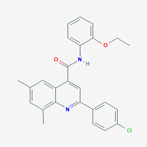 molecular formula C26H23ClN2O2 B338154 2-(4-chlorophenyl)-N-(2-ethoxyphenyl)-6,8-dimethylquinoline-4-carboxamide 