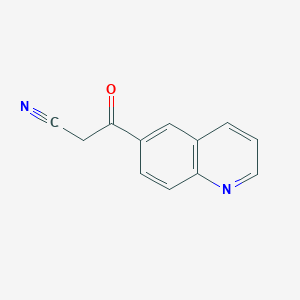 molecular formula C12H8N2O B3381544 3-Oxo-3-(quinolin-6-yl)propanenitrile CAS No. 249937-48-2