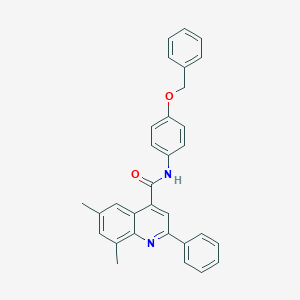 N-[4-(benzyloxy)phenyl]-6,8-dimethyl-2-phenyl-4-quinolinecarboxamide