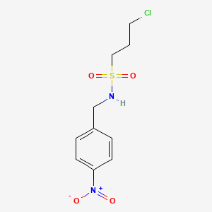 molecular formula C10H13ClN2O4S B3381645 3-chloro-N-[(4-nitrophenyl)methyl]propane-1-sulfonamide CAS No. 258856-32-5