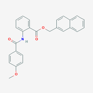 molecular formula C26H21NO4 B338168 2-Naphthylmethyl 2-[(4-methoxybenzoyl)amino]benzoate 