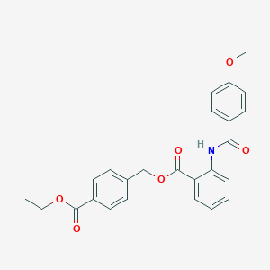molecular formula C25H23NO6 B338174 4-(Ethoxycarbonyl)benzyl 2-[(4-methoxybenzoyl)amino]benzoate 