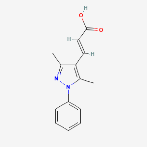 molecular formula C14H14N2O2 B3381797 (2E)-3-(3,5-Dimethyl-1-phenyl-1H-pyrazol-4-YL)acrylic acid CAS No. 27268-08-2