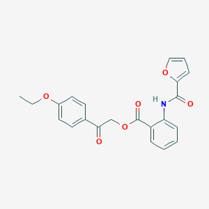 molecular formula C22H19NO6 B338181 2-(4-Ethoxyphenyl)-2-oxoethyl 2-(2-furoylamino)benzoate 
