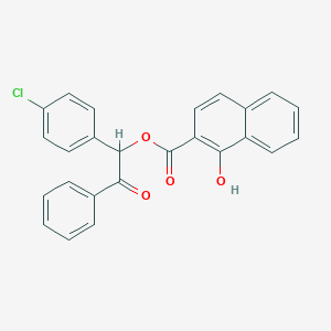 molecular formula C25H17ClO4 B338185 1-(4-Chlorophenyl)-2-oxo-2-phenylethyl 1-hydroxy-2-naphthoate 