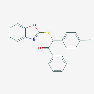 molecular formula C21H14ClNO2S B338193 2-(1,3-Benzoxazol-2-ylsulfanyl)-2-(4-chlorophenyl)-1-phenylethanone 