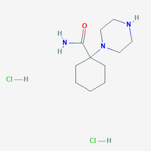 molecular formula C11H23Cl2N3O B3381939 1-(Piperazin-1-yl)cyclohexane-1-carboxamide dihydrochloride CAS No. 288379-54-4