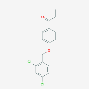 molecular formula C16H14Cl2O2 B338194 1-{4-[(2,4-Dichlorobenzyl)oxy]phenyl}-1-propanone 