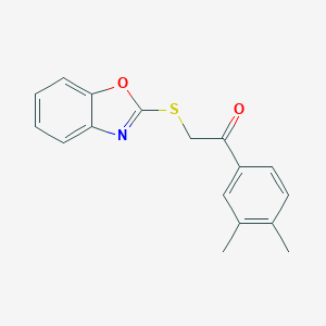 molecular formula C17H15NO2S B338195 2-(1,3-Benzoxazol-2-ylsulfanyl)-1-(3,4-dimethylphenyl)ethanone 