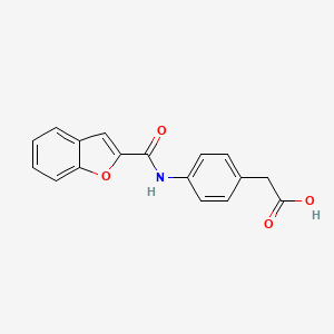 molecular formula C17H13NO4 B3381963 2-[4-(1-Benzofuran-2-amido)phenyl]acetic acid CAS No. 29037-77-2