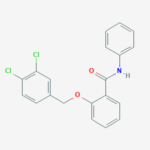 molecular formula C20H15Cl2NO2 B338201 2-[(3,4-dichlorobenzyl)oxy]-N-phenylbenzamide 