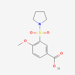 molecular formula C12H15NO5S B3382021 4-Methoxy-3-(pyrrolidine-1-sulfonyl)benzoic acid CAS No. 299181-37-6