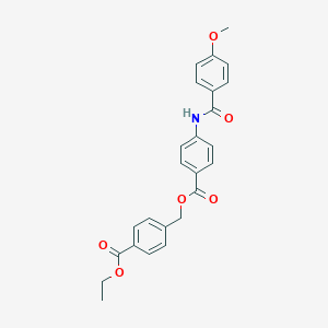 molecular formula C25H23NO6 B338203 4-(Ethoxycarbonyl)benzyl 4-[(4-methoxybenzoyl)amino]benzoate 