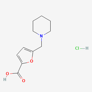 molecular formula C11H16ClNO3 B3382072 5-Piperidin-1-ylmethyl-furan-2-carboxylic acid hydrochloride CAS No. 302354-24-1