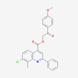 2-(4-Methoxyphenyl)-2-oxoethyl 7-chloro-8-methyl-2-phenyl-4-quinolinecarboxylate