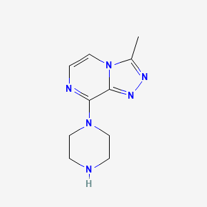 molecular formula C10H14N6 B3382110 1-{3-Methyl-[1,2,4]triazolo[4,3-a]pyrazin-8-yl}piperazine CAS No. 305865-38-7