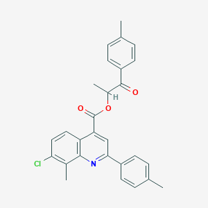 molecular formula C28H24ClNO3 B338217 1-(4-Methylphenyl)-1-oxopropan-2-yl 7-chloro-8-methyl-2-(4-methylphenyl)quinoline-4-carboxylate 
