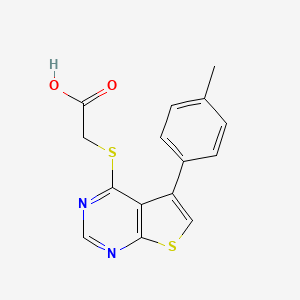 molecular formula C15H12N2O2S2 B3382178 2-{[5-(4-Methylphenyl)thieno[2,3-d]pyrimidin-4-yl]sulfanyl}acetic acid CAS No. 312947-25-4