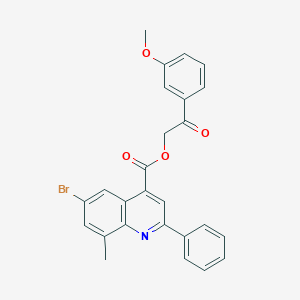 molecular formula C26H20BrNO4 B338220 2-(3-Methoxyphenyl)-2-oxoethyl 6-bromo-8-methyl-2-phenyl-4-quinolinecarboxylate 