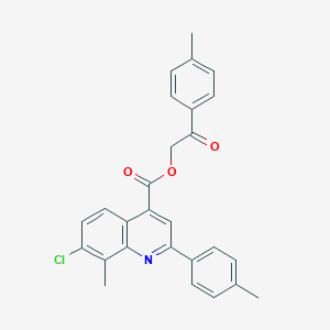 molecular formula C27H22ClNO3 B338224 2-(4-Methylphenyl)-2-oxoethyl 7-chloro-8-methyl-2-(4-methylphenyl)-4-quinolinecarboxylate 