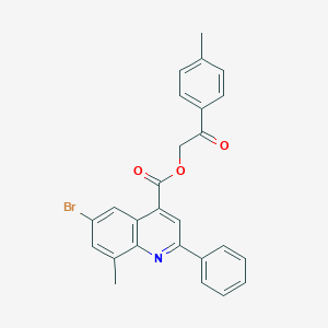 molecular formula C26H20BrNO3 B338226 2-(4-Methylphenyl)-2-oxoethyl 6-bromo-8-methyl-2-phenylquinoline-4-carboxylate 
