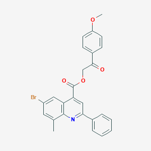 2-(4-Methoxyphenyl)-2-oxoethyl 6-bromo-8-methyl-2-phenyl-4-quinolinecarboxylate