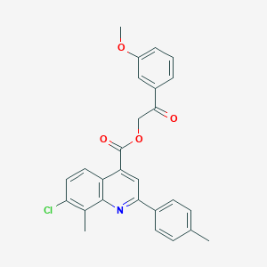 molecular formula C27H22ClNO4 B338231 2-(3-Methoxyphenyl)-2-oxoethyl 7-chloro-8-methyl-2-(4-methylphenyl)-4-quinolinecarboxylate 
