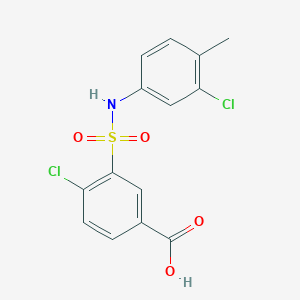 4-Chloro-3-[(3-chloro-4-methylphenyl)sulfamoyl]benzoic acid