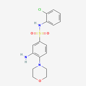 molecular formula C16H18ClN3O3S B3382342 3-amino-N-(2-chlorophenyl)-4-(morpholin-4-yl)benzene-1-sulfonamide CAS No. 326023-05-6