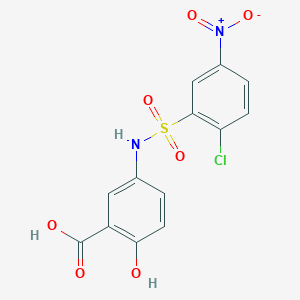 molecular formula C13H9ClN2O7S B3382377 5-(2-Chloro-5-nitrobenzenesulfonamido)-2-hydroxybenzoic acid CAS No. 328028-30-4