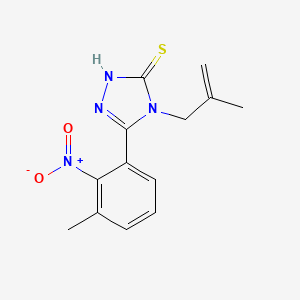 molecular formula C13H14N4O2S B3382395 5-(3-Methyl-2-nitrophenyl)-4-(2-methylprop-2-EN-1-YL)-4H-1,2,4-triazole-3-thiol CAS No. 328556-89-4