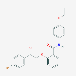 molecular formula C23H20BrNO4 B338241 2-[2-(4-bromophenyl)-2-oxoethoxy]-N-(4-ethoxyphenyl)benzamide 