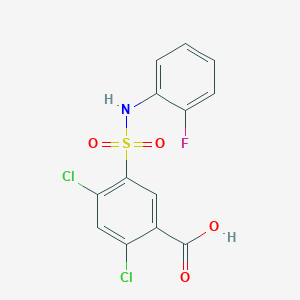 2,4-dichloro-5-[(2-fluorophenyl)sulfamoyl]benzoic Acid