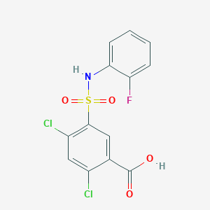 molecular formula C13H8Cl2FNO4S B3382422 2,4-dichloro-5-[(2-fluorophenyl)sulfamoyl]benzoic Acid CAS No. 329265-50-1