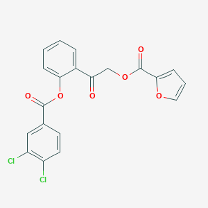 molecular formula C20H12Cl2O6 B338250 2-{2-[(3,4-Dichlorobenzoyl)oxy]phenyl}-2-oxoethyl 2-furoate 