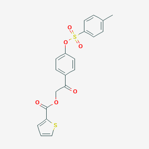 molecular formula C20H16O6S2 B338253 2-(4-{[(4-Methylphenyl)sulfonyl]oxy}phenyl)-2-oxoethyl 2-thiophenecarboxylate 