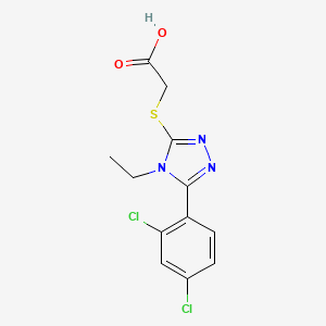 molecular formula C12H11Cl2N3O2S B3382533 2-{[5-(2,4-dichlorophenyl)-4-ethyl-4H-1,2,4-triazol-3-yl]sulfanyl}acetic acid CAS No. 337487-69-1