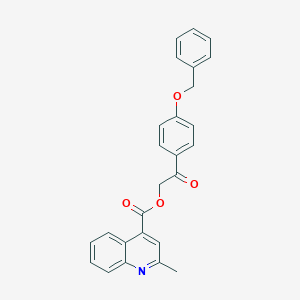 molecular formula C26H21NO4 B338254 2-[4-(Benzyloxy)phenyl]-2-oxoethyl 2-methyl-4-quinolinecarboxylate 