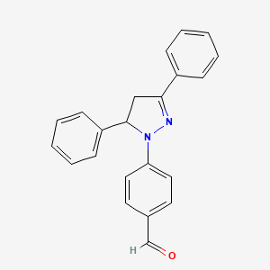 molecular formula C22H18N2O B3382587 4-(3,5-diphenyl-4,5-dihydro-1H-pyrazol-1-yl)benzaldehyde CAS No. 34114-09-5