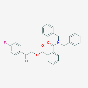 molecular formula C30H24FNO4 B338259 2-(4-Fluorophenyl)-2-oxoethyl 2-(dibenzylcarbamoyl)benzoate 