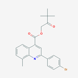 molecular formula C23H22BrNO3 B338265 3,3-Dimethyl-2-oxobutyl 2-(4-bromophenyl)-8-methyl-4-quinolinecarboxylate 