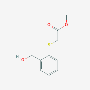 molecular formula C10H12O3S B3382650 Methyl 2-{[2-(hydroxymethyl)phenyl]sulfanyl}acetate CAS No. 34702-07-3
