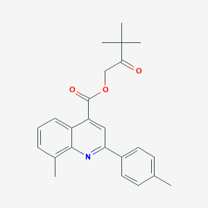 molecular formula C24H25NO3 B338266 3,3-Dimethyl-2-oxobutyl 8-methyl-2-(4-methylphenyl)-4-quinolinecarboxylate 