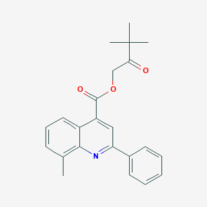 molecular formula C23H23NO3 B338267 3,3-Dimethyl-2-oxobutyl 8-methyl-2-phenyl-4-quinolinecarboxylate 