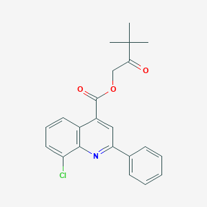 molecular formula C22H20ClNO3 B338268 3,3-Dimethyl-2-oxobutyl 8-chloro-2-phenyl-4-quinolinecarboxylate 