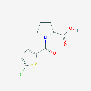 molecular formula C10H10ClNO3S B3382688 1-(5-Chlorothiophene-2-carbonyl)pyrrolidine-2-carboxylic acid CAS No. 351493-11-3